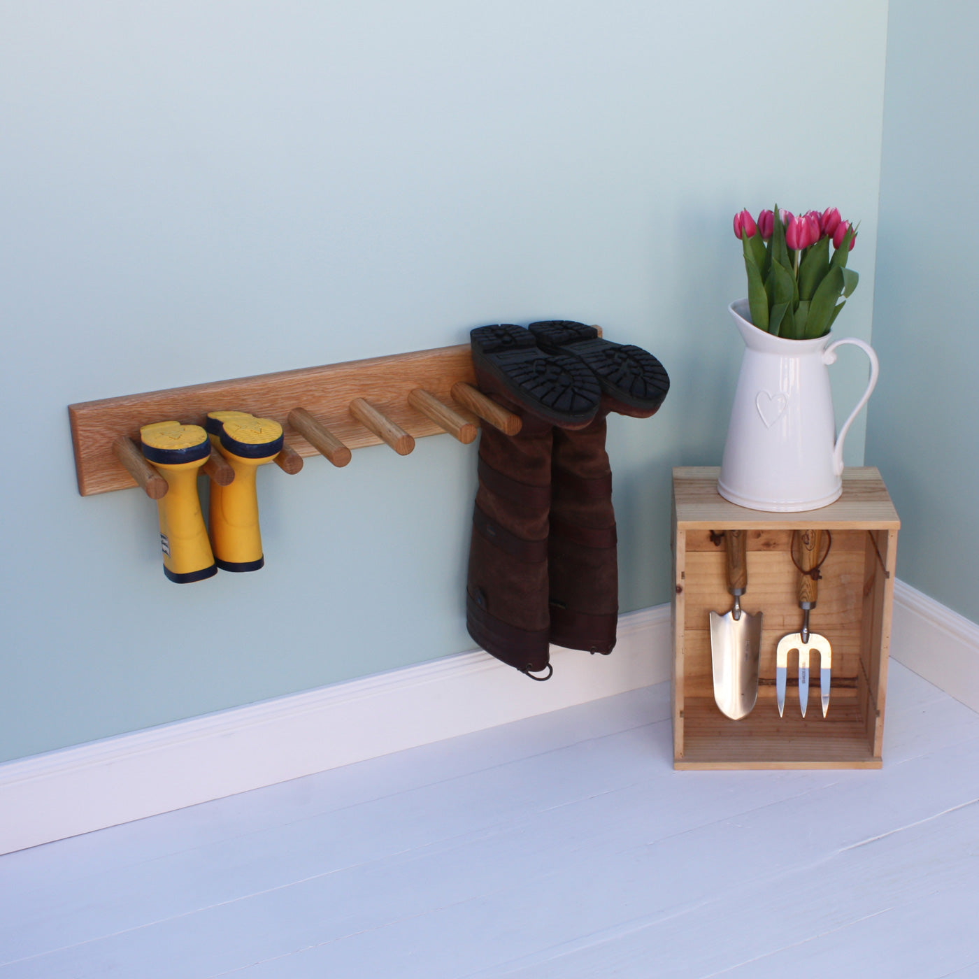 Oak Welly Rack