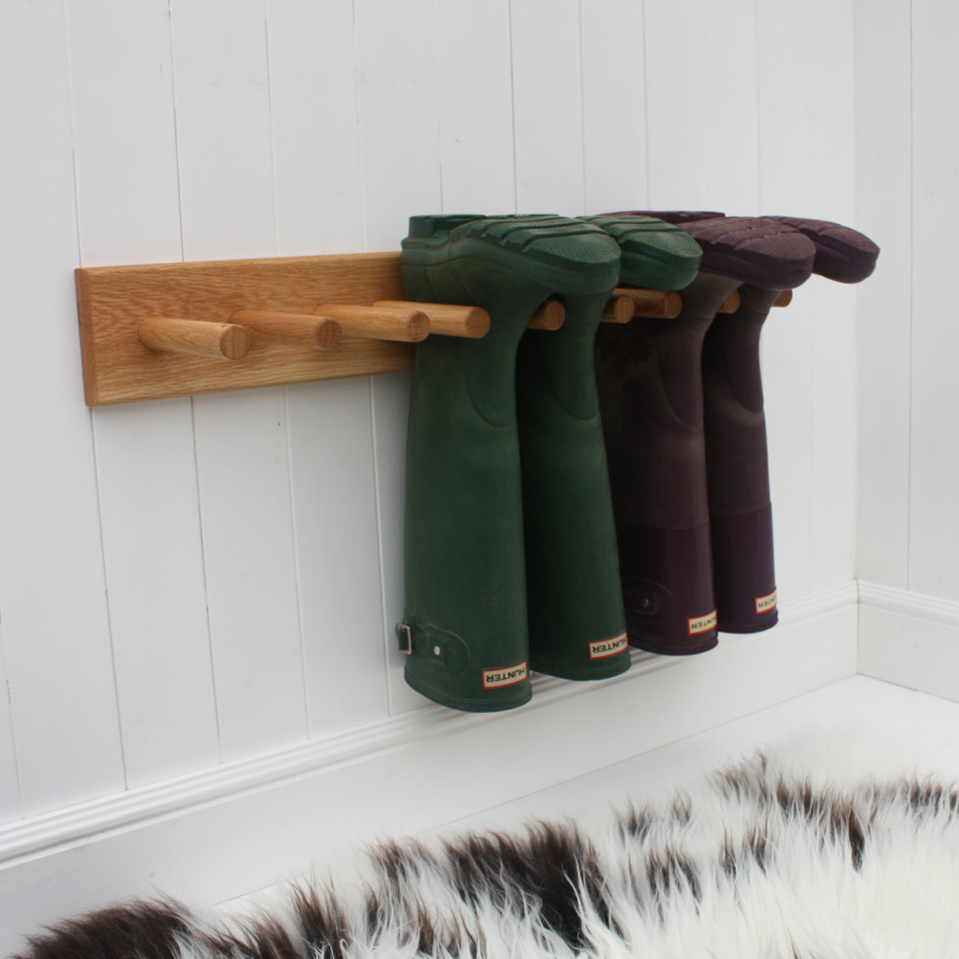 Oak Welly Rack