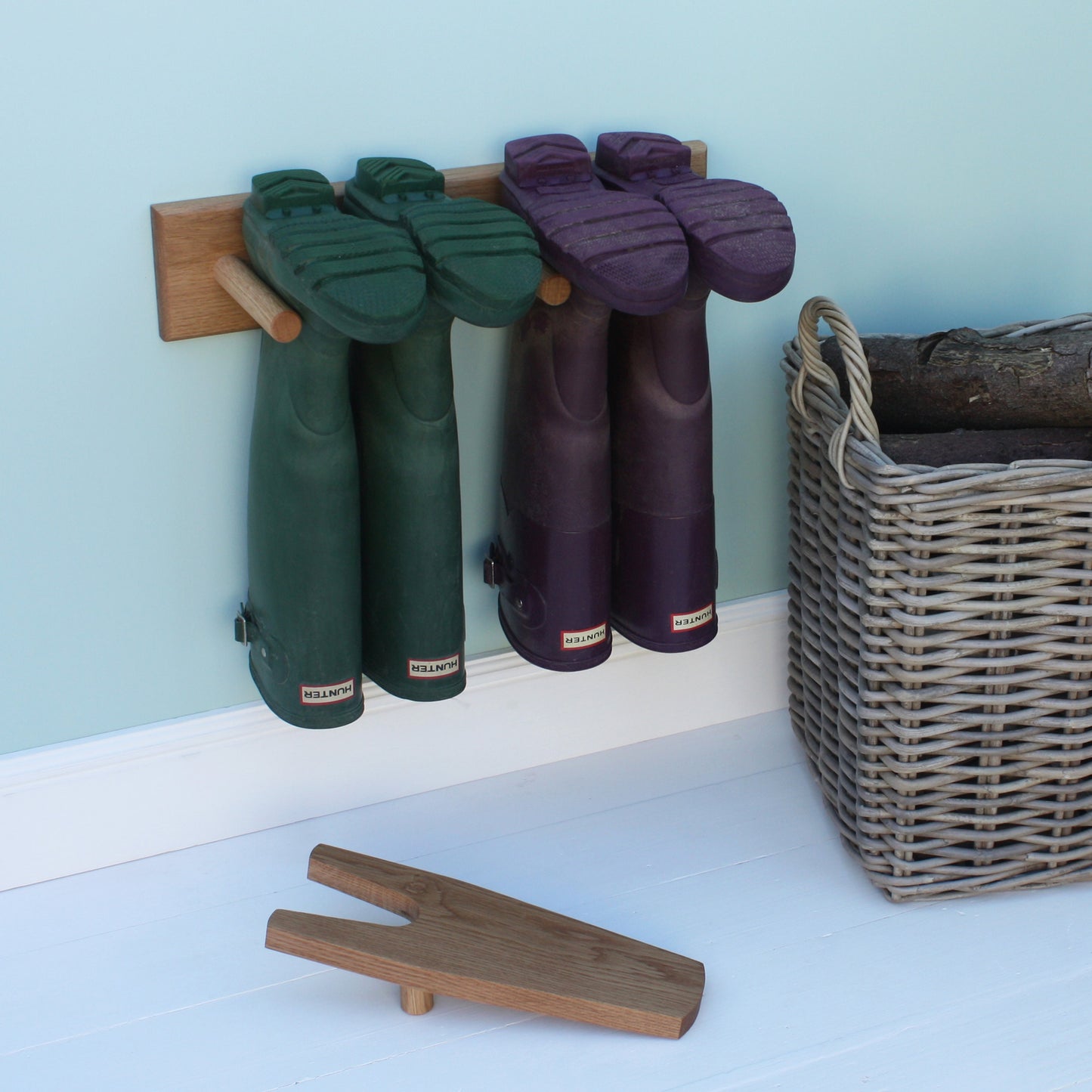 Oak Welly Rack