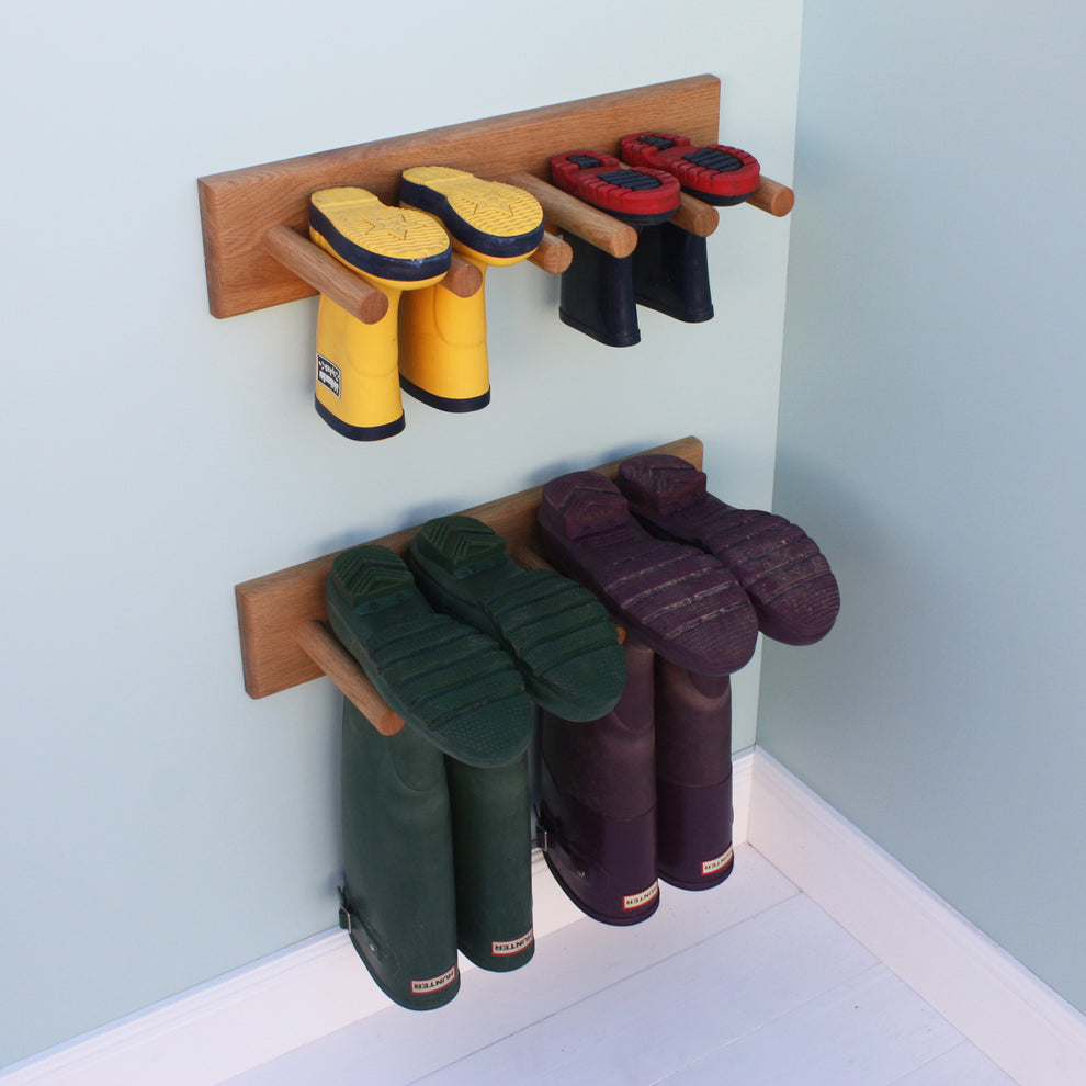 Welly Wall Rack Oak Welly Rack | Home Storage | a+b furniture